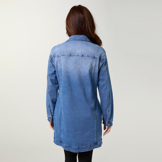 EverStretch Long Trucker Jacket - Medium Denim