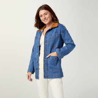 EverStretch Corduroy Collar Barn Jacket - Medium Denim