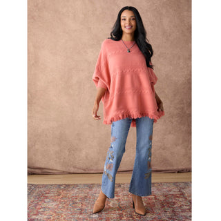 Bambu Soft Flare with Leaf Embroidery - Medium Denim