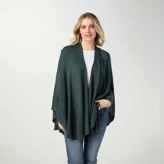Kiara Pull Thru Wrap with Embellishment - Deep Green
