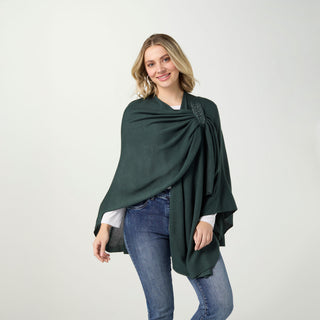 Kiara Pull Thru Wrap with Embellishment - Deep Green
