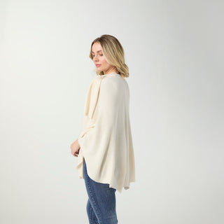 Kiara Pull Thru Wrap with Embellishment - Egret