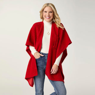 Elaina Tinsel Wrap w/ Pull Thru - Tango Red