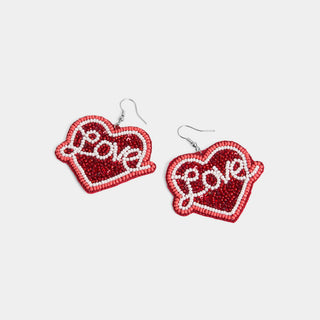 Love Hearts Earrings - Red
