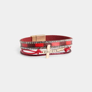 Believe Magnetic Bracelet - Red