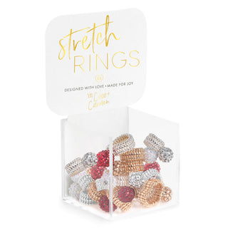 Holiday Magic Stretch Ring Assortment with Display (18 PIECES: 6 Styles, 3 of each)