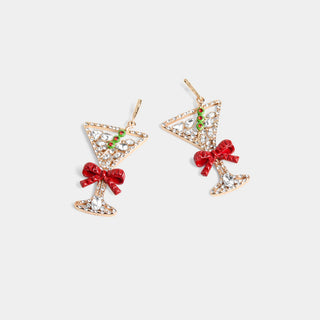 Holiday Martini Earrings - Multi