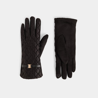 Crinkle Wave Touchscreen Gloves - Black