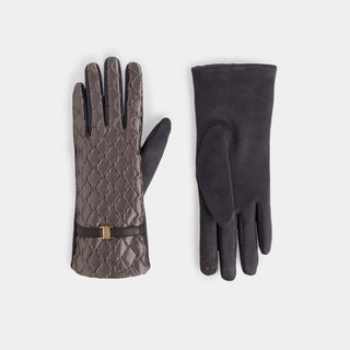 Crinkle Wave Touchscreen Gloves - Silver