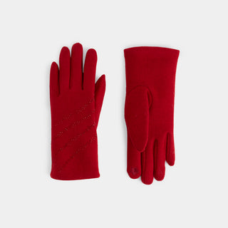 Shimmer Stripes Touchscreen Gloves - Dazzle Red