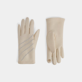 Shimmer Stripes Touchscreen Gloves - Snow Drift