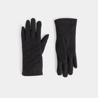 Shimmer Stripes Touchscreen Gloves - Dark Grey