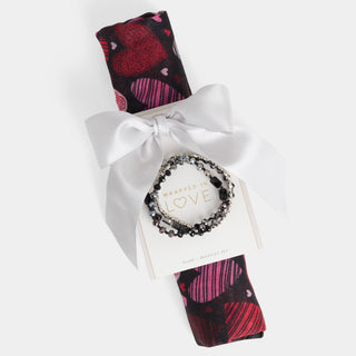 Sweetheart Scarf + Bracelet Set - Color Hearts