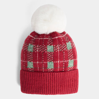 Festive Plaid Hat - Red/Green