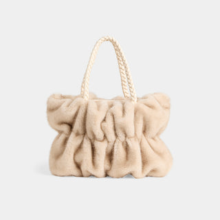 Solene Faux Fur Tote - Hazelnut