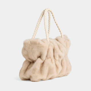 Solene Faux Fur Tote - Hazelnut