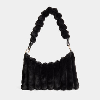 Elowen Faux Fur Shoulder Bag - Black