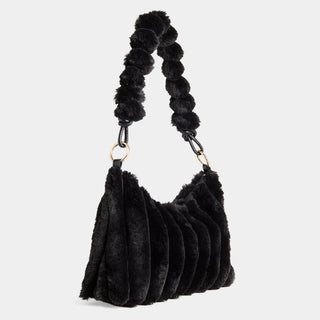 Elowen Faux Fur Shoulder Bag - Black