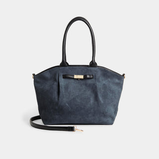 Zelina Faux Suede Tote + Crossbody - Prussion