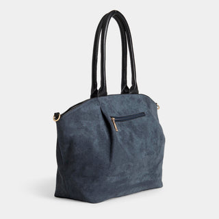 Zelina Faux Suede Tote + Crossbody - Prussion