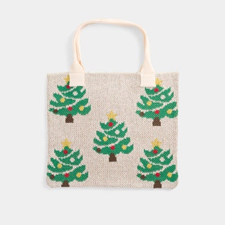 Christmas Shopper Tote - Cream/Green