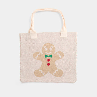 Christmas Shopper Tote - Cream/Tan