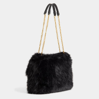 Shayla Faux Fur Convertible Crossbody - Black