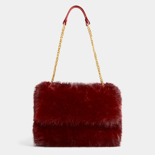Shayla Faux Fur Convertible Crossbody - Merlot