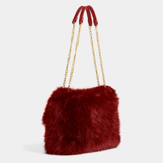 Shayla Faux Fur Convertible Crossbody - Merlot