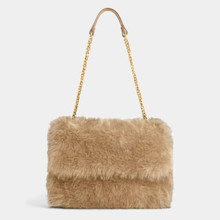 Shayla Faux Fur Convertible Crossbody - Tan
