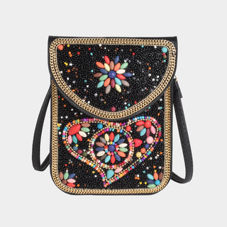 Artisan Beaded Crossbody - Black Multi