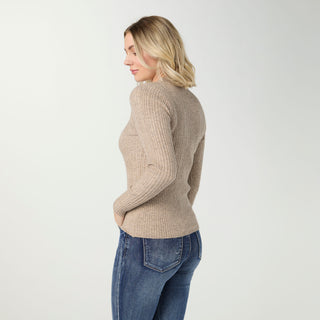Helena Soft Contour Lightweight Sweater - Taupe