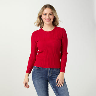 Helena Soft Contour Lightweight Sweater - Tango Red