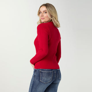 Helena Soft Contour Lightweight Sweater - Tango Red