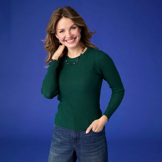 Helena Soft Contour Lightweight Sweater - Hunter Green