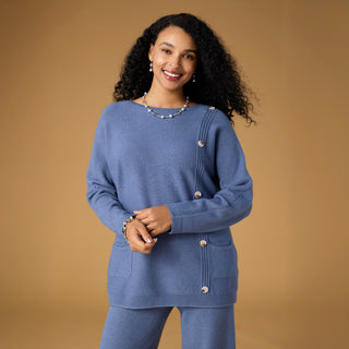 Heavenly-Luxe Button Detail Sweater - Black