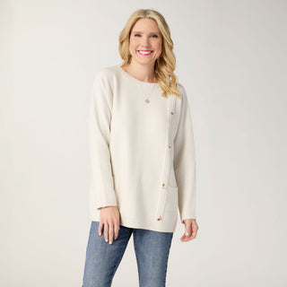 Heavenly-Luxe Button Detail Sweater - Stone
