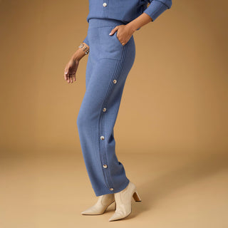 Heavenly-Luxe Button Detail Pant - Blue Dusk