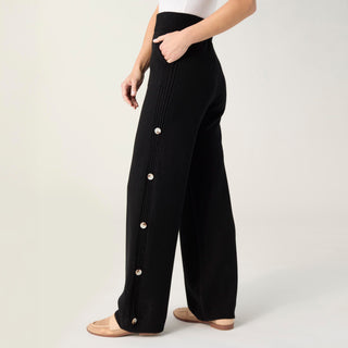 Heavenly-Luxe Button Detail Pant - Black