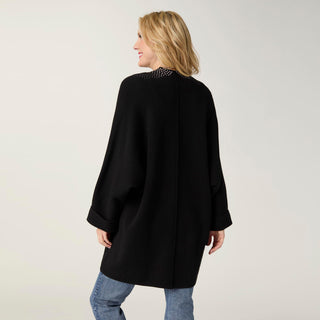 Heavenly-Luxe Open Cardigan with Rhinestones - Black