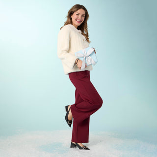 Celyse Tailored Wide Leg Pant - Wine