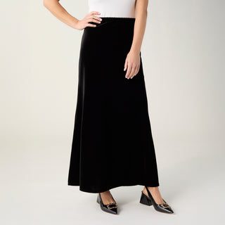 Carmen Long Velour Skirt - Black
