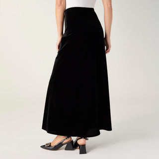 Carmen Long Velour Skirt - Black