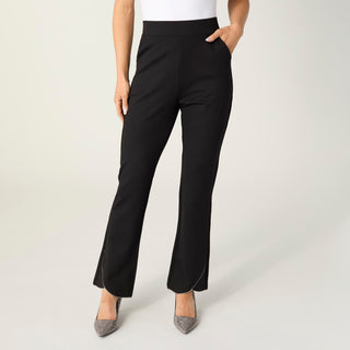 Celyse Baby Flare Pant with Rhinestone Tulip Hem - Black