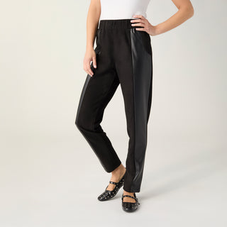 Dorothy Faux Leather/Suede Pant - Black
