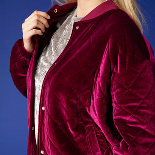 Oakley Quilted Velour Varsity Jacket - Merlot