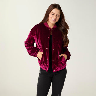 Oakley Quilted Velour Varsity Jacket - Merlot
