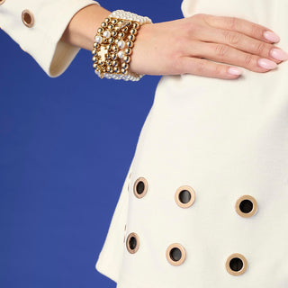 Michelle Cowl Neck Tunic with Grommets - Ivory
