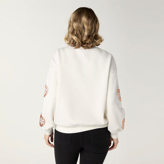 Sequin Ornament Sweatshirt - Winter White