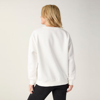 Squiggly Ribbon Heart Sweatshirt - Winter White